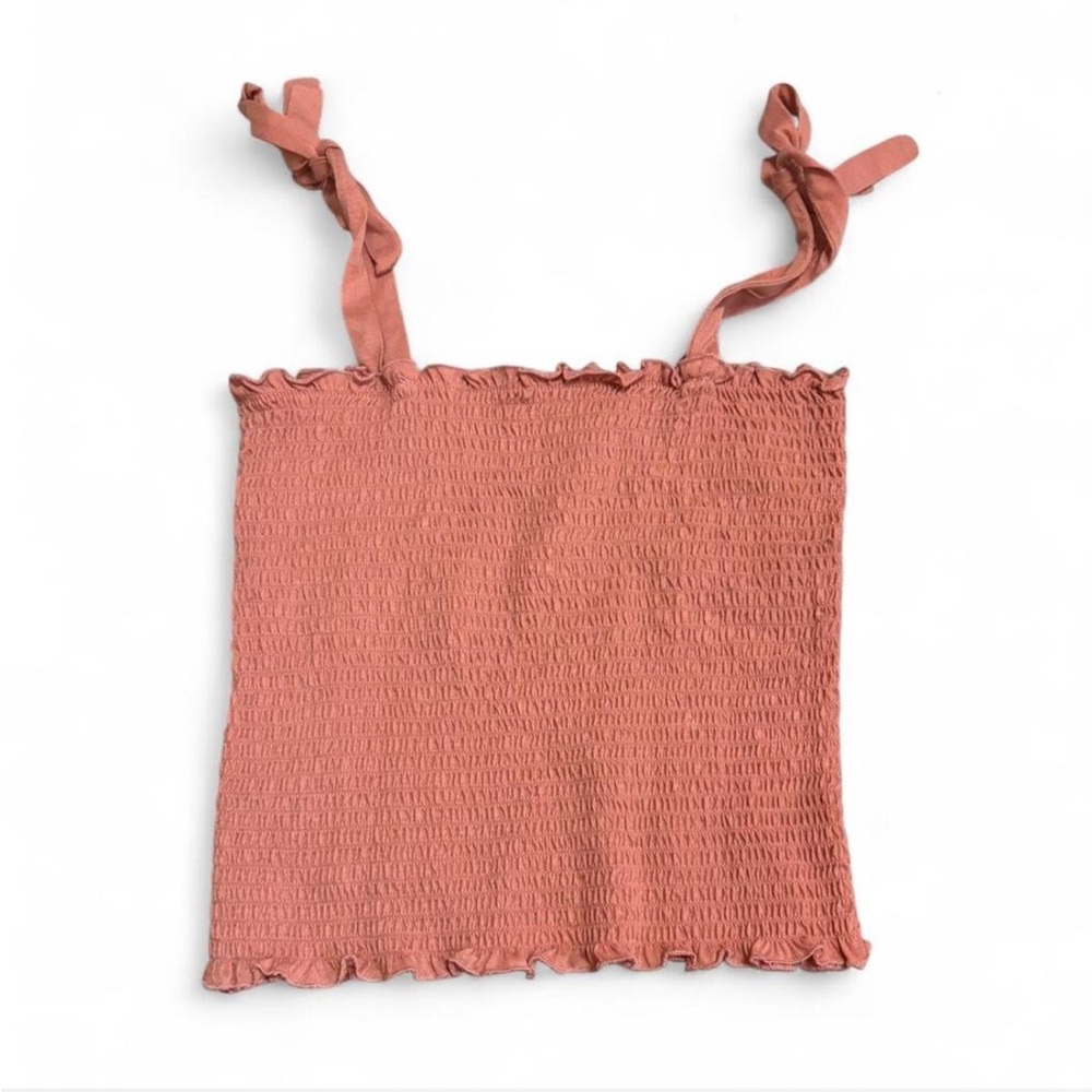 Crave Fame Terracotta Smocked Top